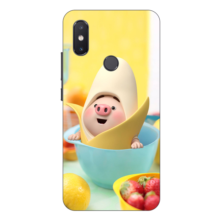 Ốp lưng điện thoại Xiaomi Mi 8 SE hình Heo Con và Trái Cây Mẫu 1 - Hàng chính hãng