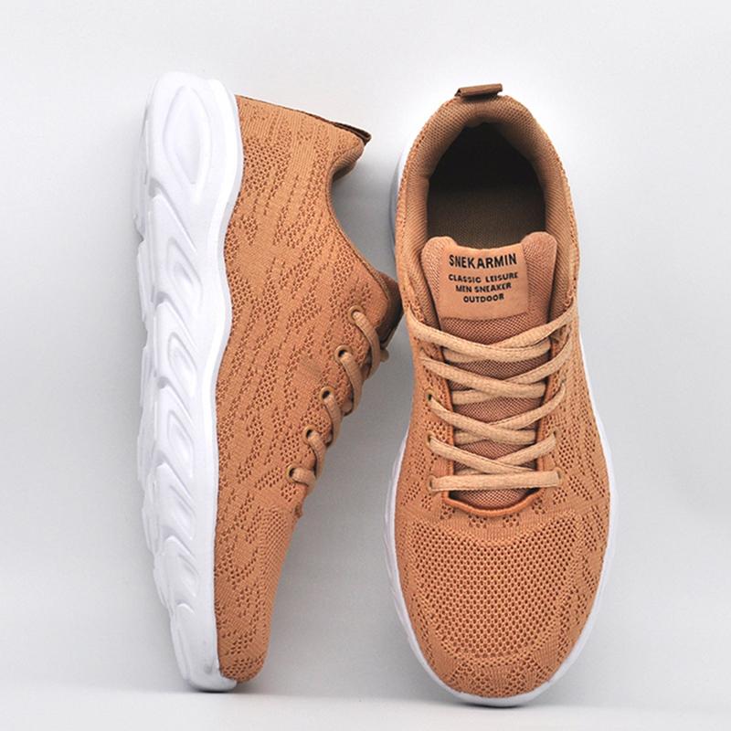 Giày thể thao nam mới thoáng khí Sneaker Sneaker Outdoor Light Men Giày thể thao Giày thời trang dành cho nam Color: Brown Shoe Size: 44