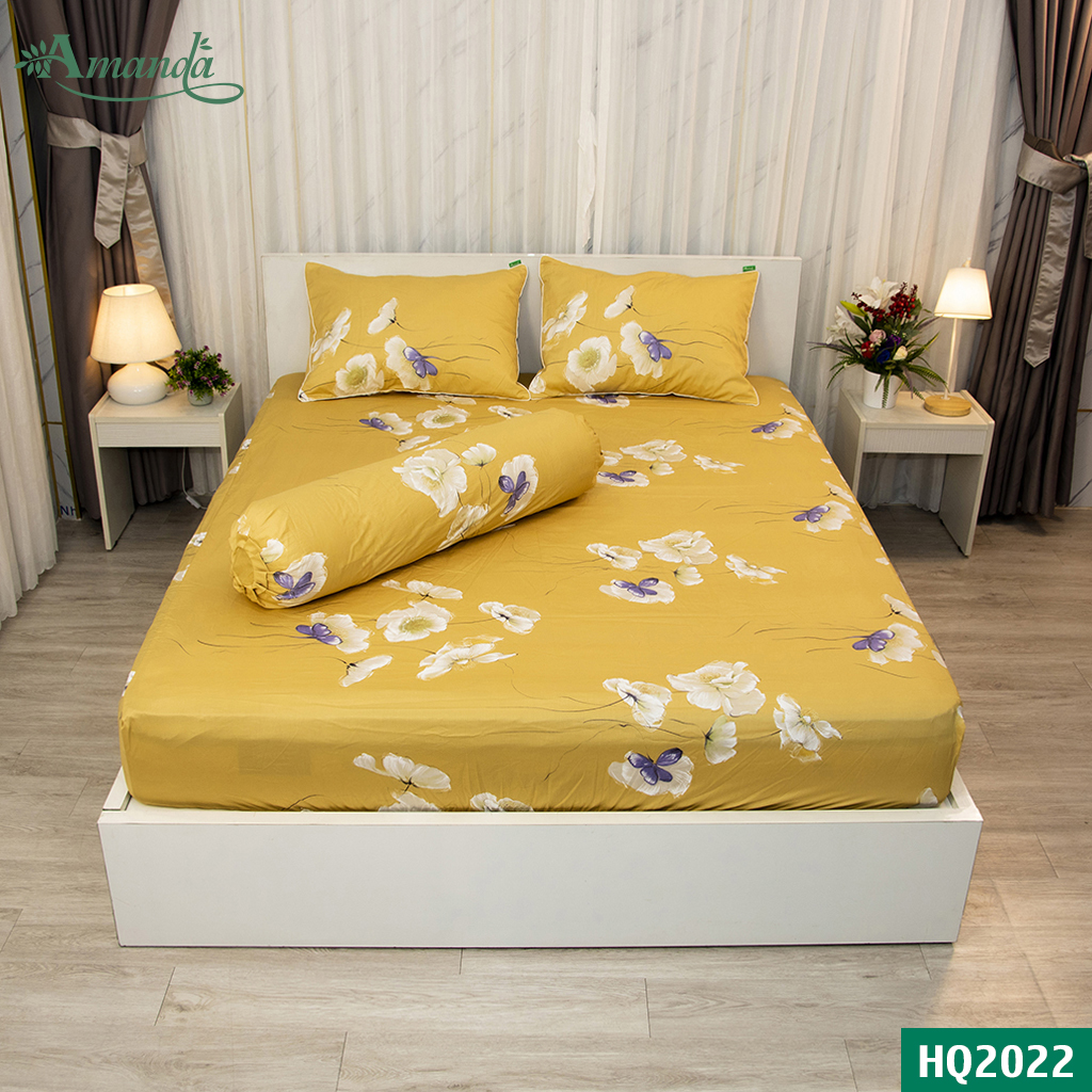 Vỏ gối ôm 35*105cm Amanda HQ2022, chất liệu cotton lụa satin Hàn Quốc được may khóa kéo dễ dàng sử dụng và vệ sinh