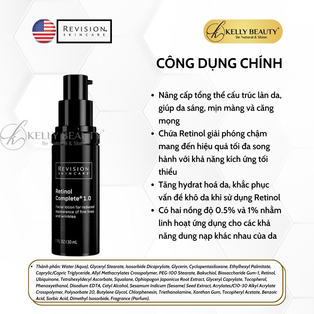 Serum Trẻ Hóa và Cải Thiện Nếp Nhăn Revision Retinol Complete | Kelly Beauty