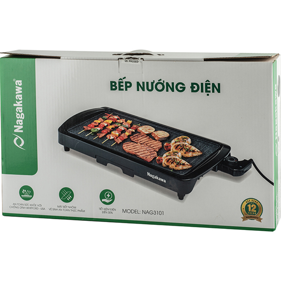 Bếp Nướng Điện Nagakawa NAG3101 (1650W) - Hàng Chính Hãng