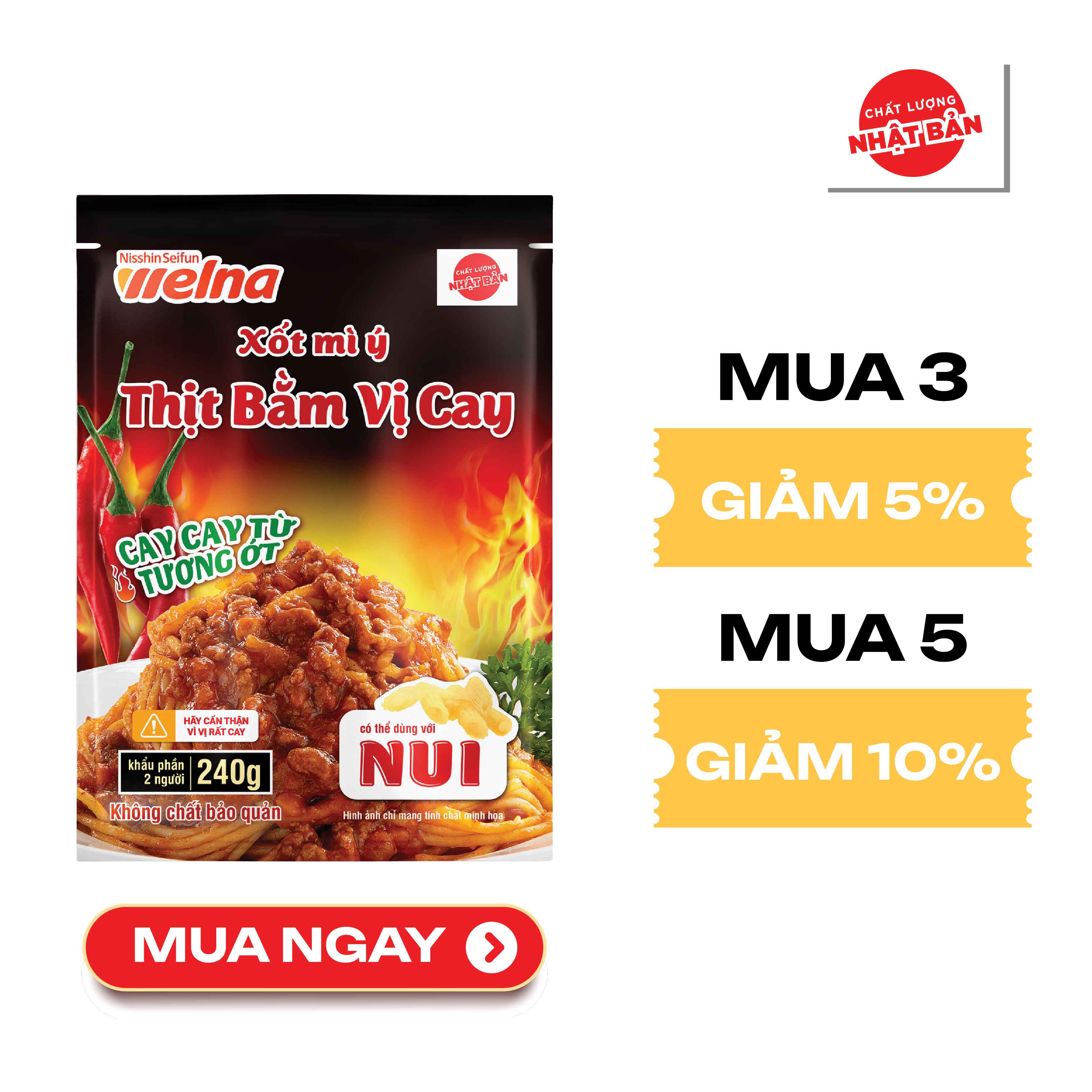Xốt Mì Ý Nisshin Hương Vị Thịt Bằm Vị Cay -  Nisshin Seifun Welna Shop