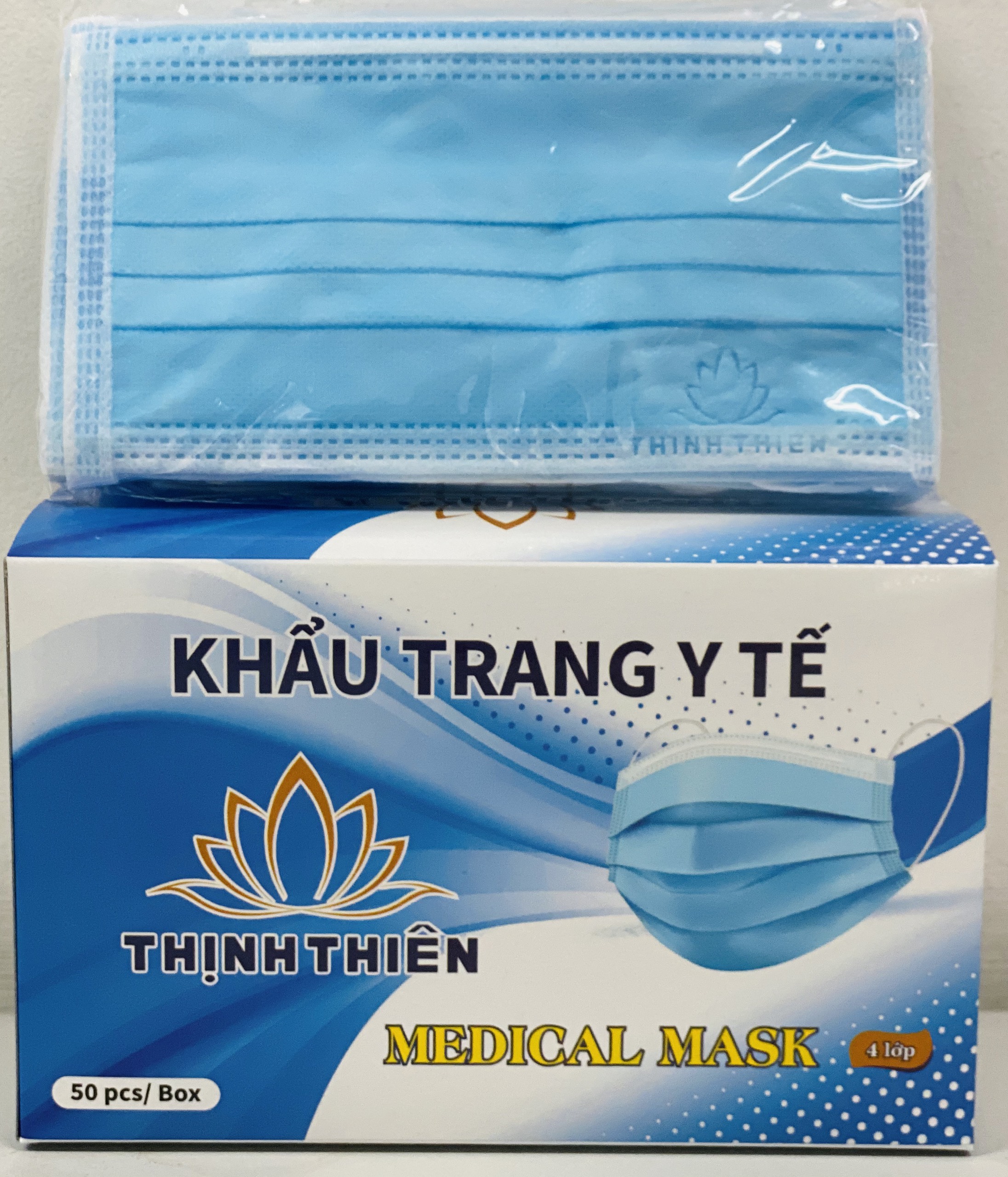 Combo 2 Hộp Khẩu Trang Y Tế 4 Lớp Thịnh Thiên (Màu Xanh)