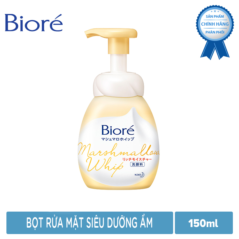 Bọt Rửa Mặt Siêu Dưỡng Ẩm - Biore Marshmallow Whip Rich Moisture 150ml