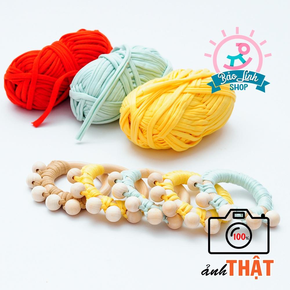 Đồ chơi cho trẻ sơ sinh 3-6 tháng - Vòng gỗ handmade tập cầm nắm, gặm nướu giảm ngứa lợi