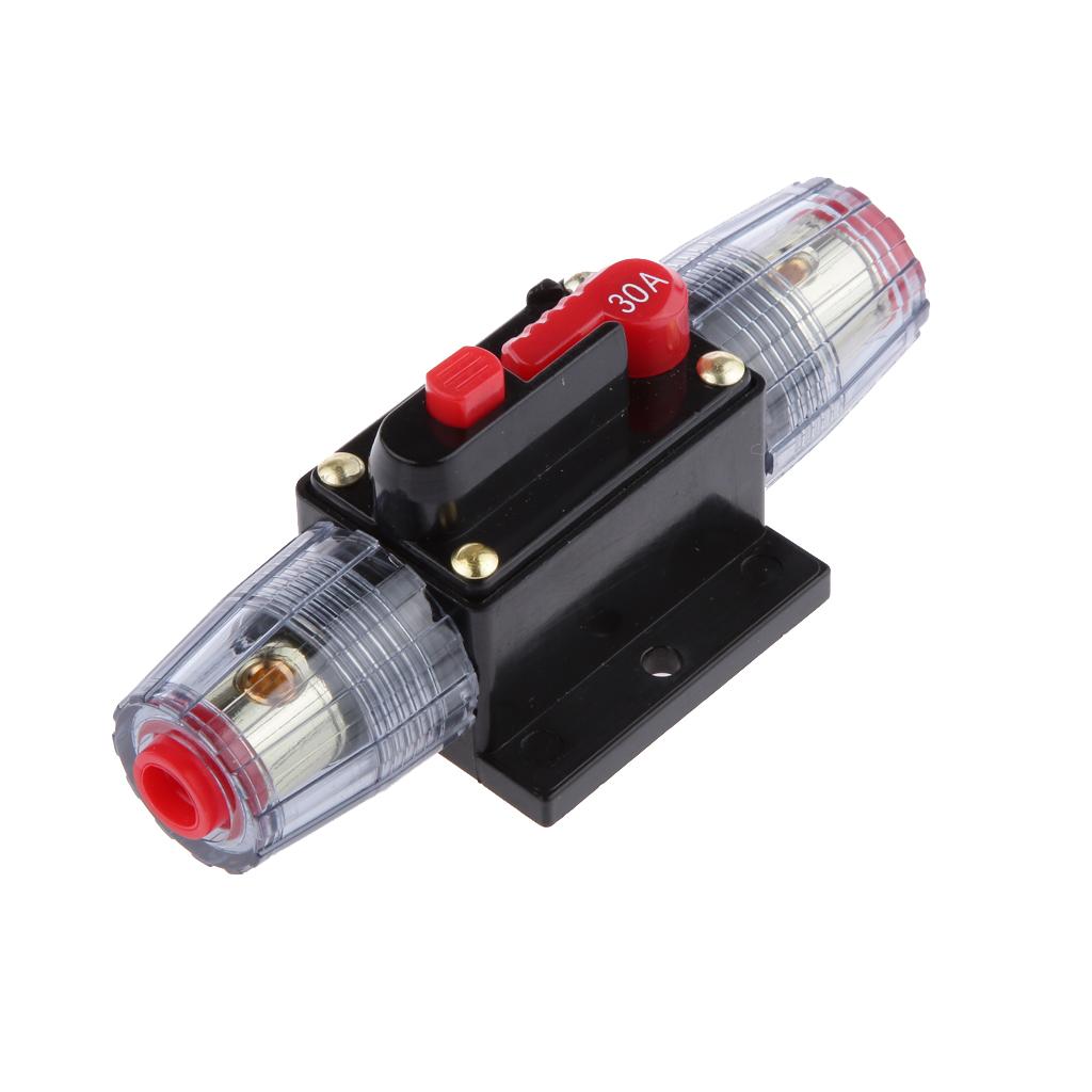 4PCS Manual Reset Circuit Breaker 12/24v Car Boat Audio Fuse Holder 30A+60A