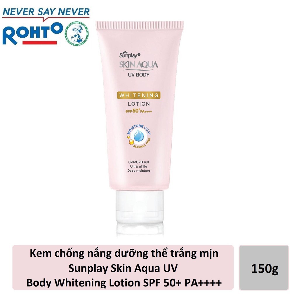 Sunplay Skin Aqua Kem Chống Nắng Dưỡng Thể Dưỡng Sáng Mịn Da UV Body Whitening Lotion SPF 50+ PA++++ 150g