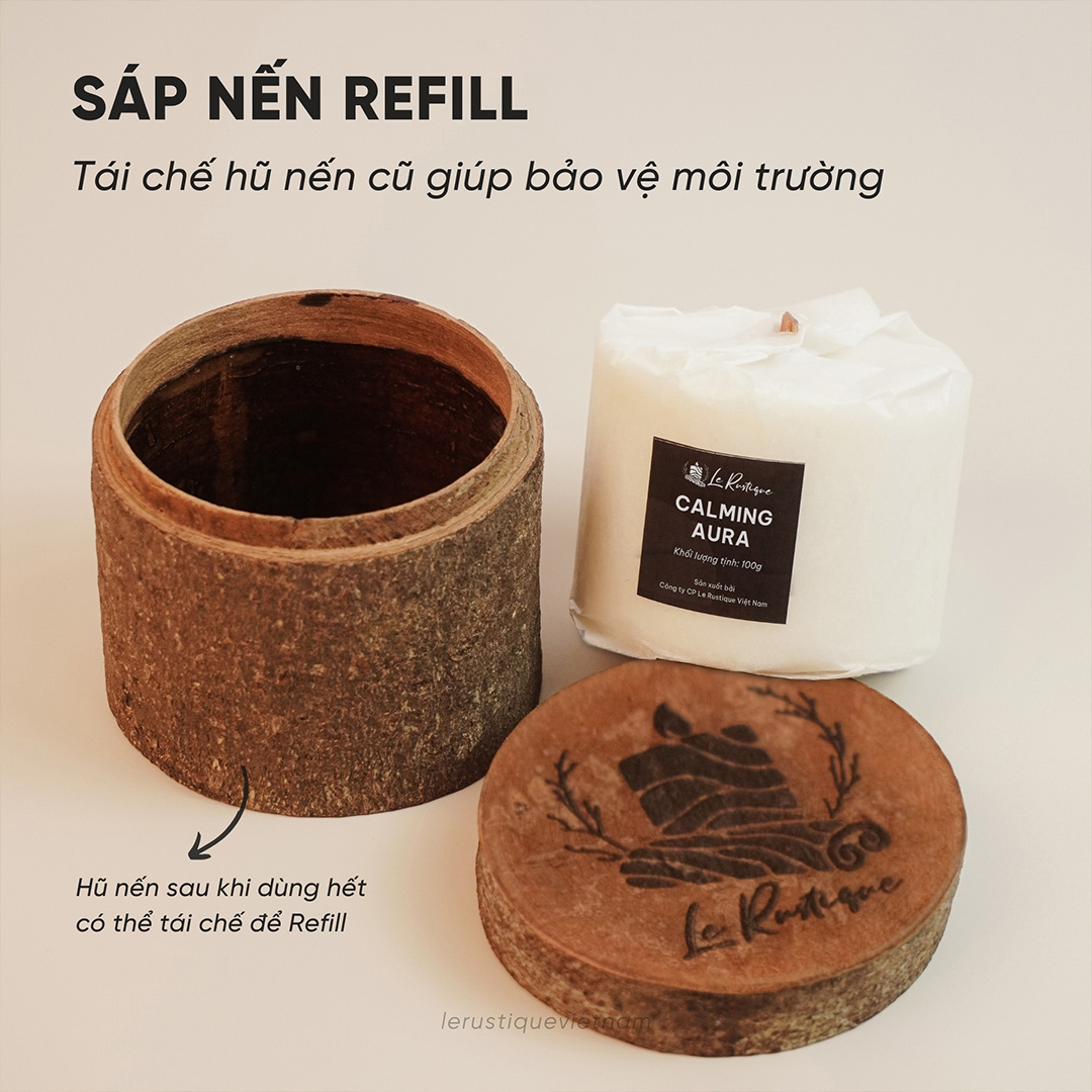 Khối Sáp Nến Thơm Trị Liệu Le Rustique Refill Hũ Nến Cũ - Nến Thơm Cao Cấp - An Toàn Cho Sức Khỏe