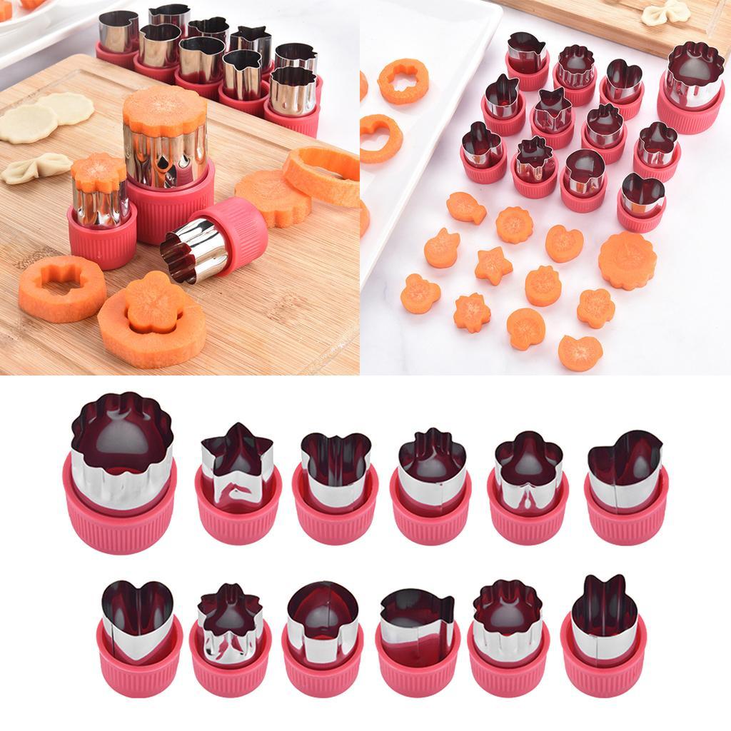 12 Pieces Biscuits Cutters Vegetable Cutter Shapes Set Baking Purple