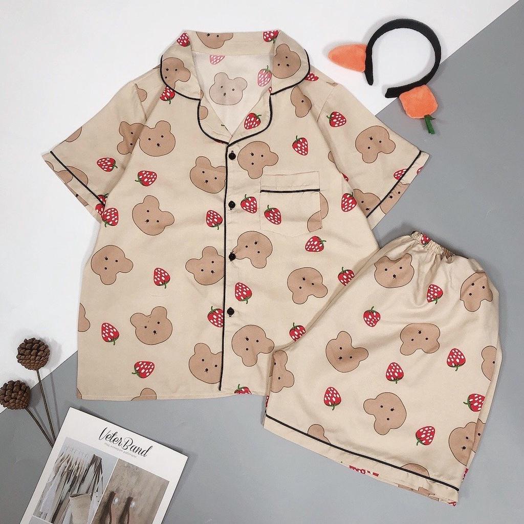 Đồ ngủ pijama nữ tay ngắn quần cộc, Bộ mặc nhà chất kate thái mềm mát, quần áo ngủ pyjama bigsize HATIBO