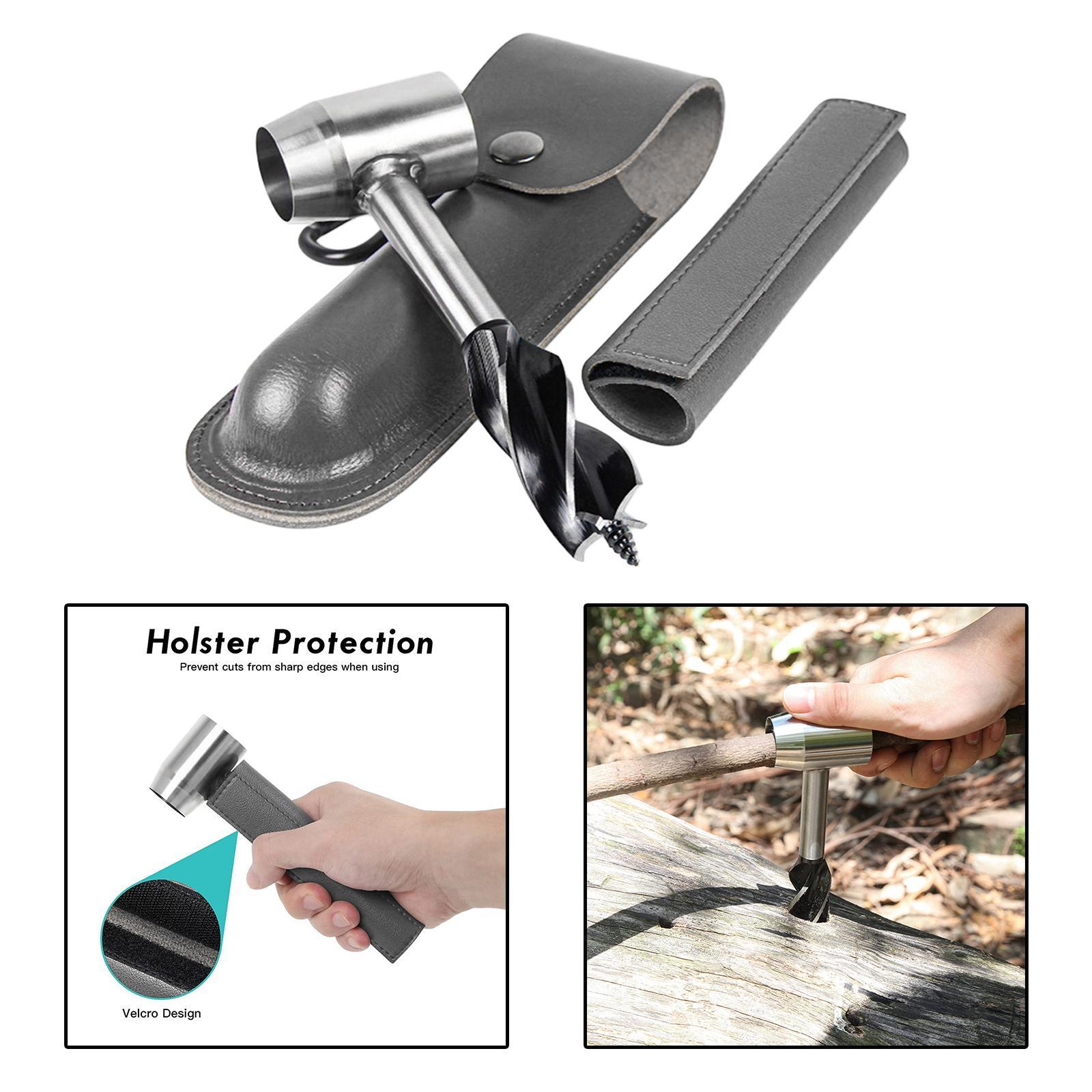 3Pcs Hand Auger Drill Bit Bushcraft Puncher Hand Screw Drill Camping