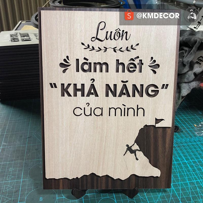 Tranh động lực gỗ - Luôn làm hết khả năng