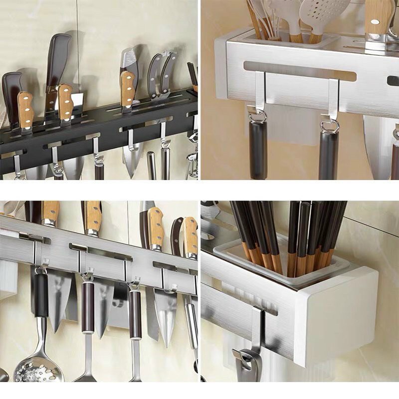 Kệ Treo Dao, Đồ Dùng Nhà Bếp Siêu Chắc Dài 51CM Kèm Miếng Dán Tường