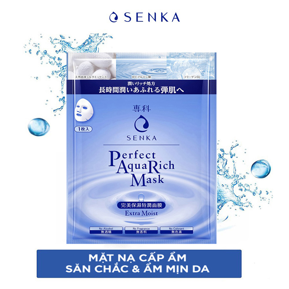 Mặt nạ Senka cấp ẩm Perfect Aqua Rich Mask Extra Moist 23g