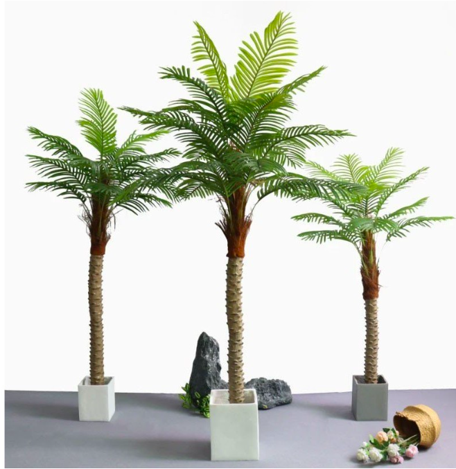 Cây chà là cau cảnh giả - Thân nhựa lõi thép - Cao 180cm - Cây giả hoa lụa Decor trang trí nhà cửa
