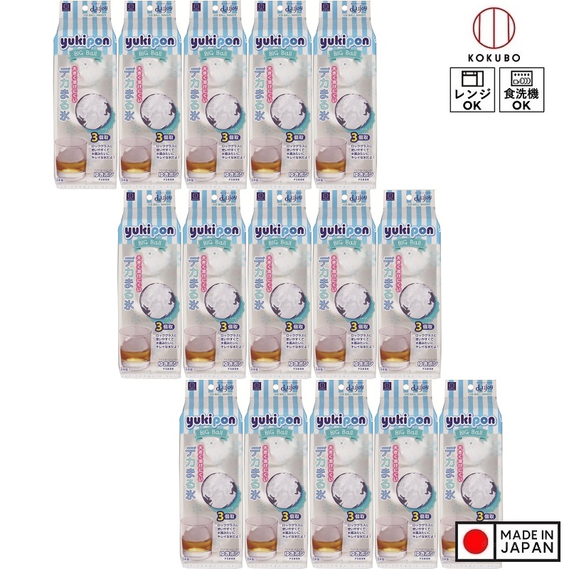 Combo Khuôn làm đá tròn 03 viên size lớn Kokubo Yukipon – Hàng nội địa Nhật Bản  Made in Japan – Combo 15 chiếc