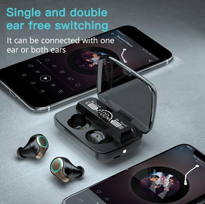 Bluetooth Earphones M18 TWS Wireless Headphones Waterproof Sports Touch Control Headset Charging case Stereo Earbuds