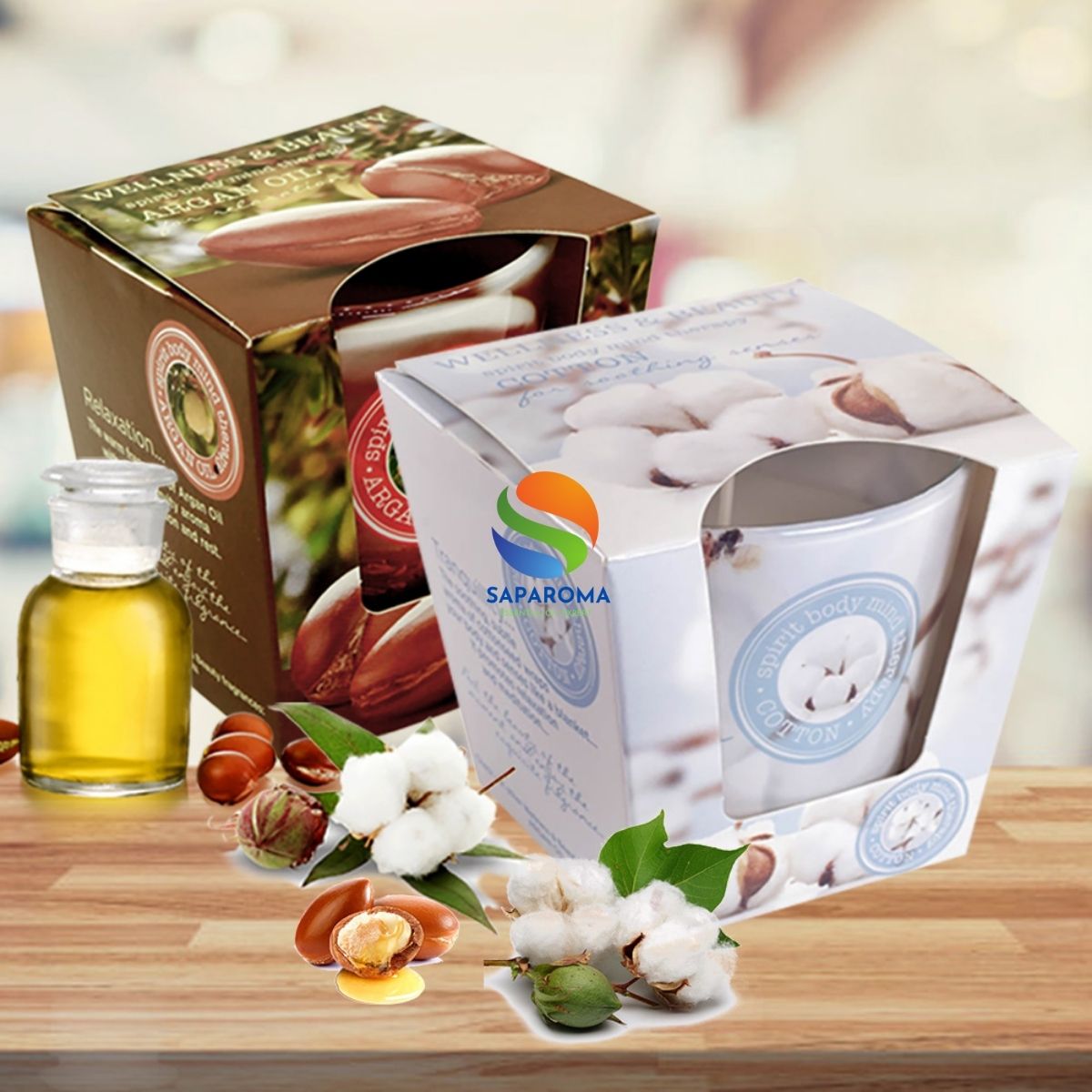 Combo 2 ly nến thơm tinh dầu Bartek Wellness &amp; Beauty 115g - hương hoa bông, nến trang trí, thơm phòng, thư giãn, hỗ trợ khử mùi