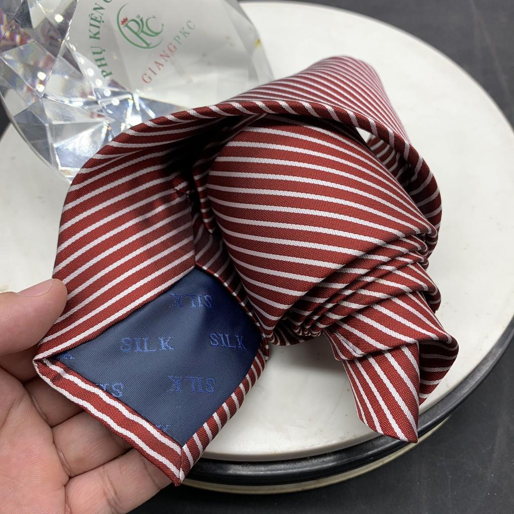 Phụ kiện nam cà vạt nam bản 8cm Giangpkc tháng 5-2021-Cà vạt đỏ đô xéo