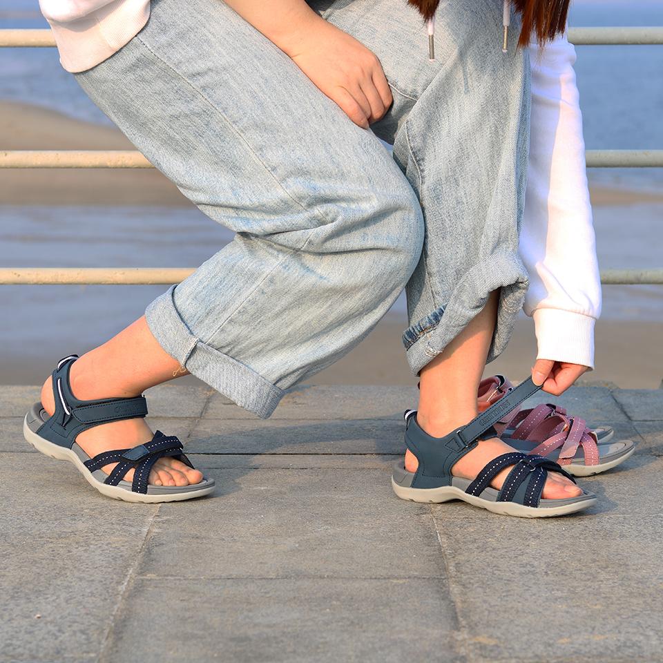 Sandal nữ sandals trekking ngoài trời đi giày sấy nhanh mùa hè giày nhẹ có trọng lượng nhẹ thiết kế kích thước thời trang 40 Color: Navy Grey Shoe Size: 36