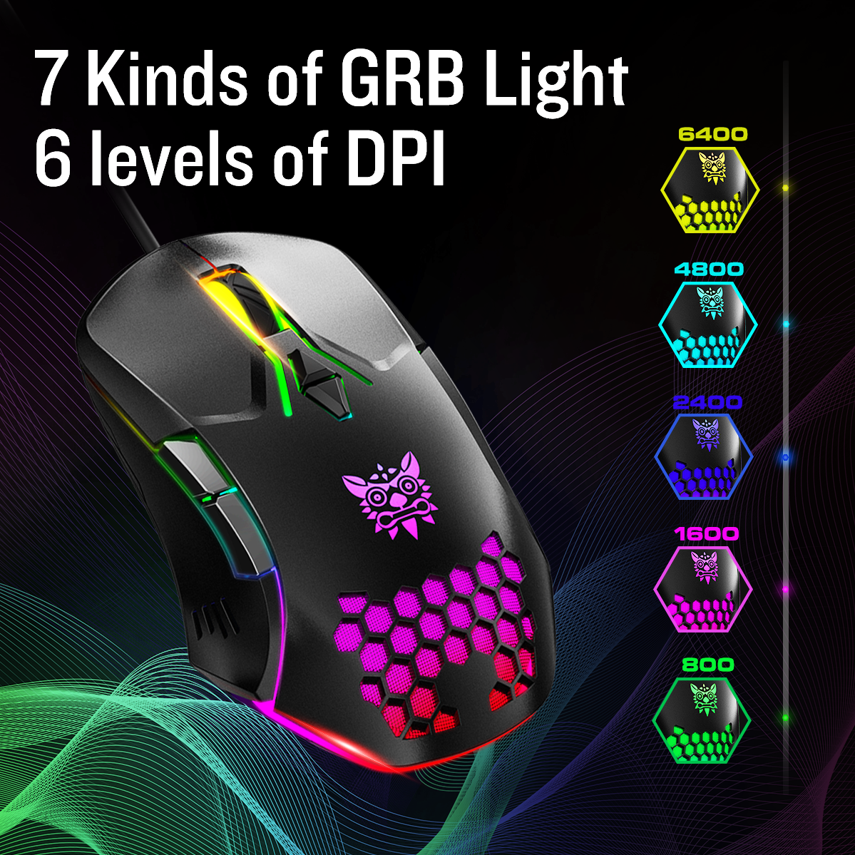 Chuột Chơi Game Onikuma Cw902 Có Dây Chuột Quang Rgb Với Ánh Sáng Đầy Màu Sắc Cho Máy Tính Xách Tay/Pc - Hàng chính hãng