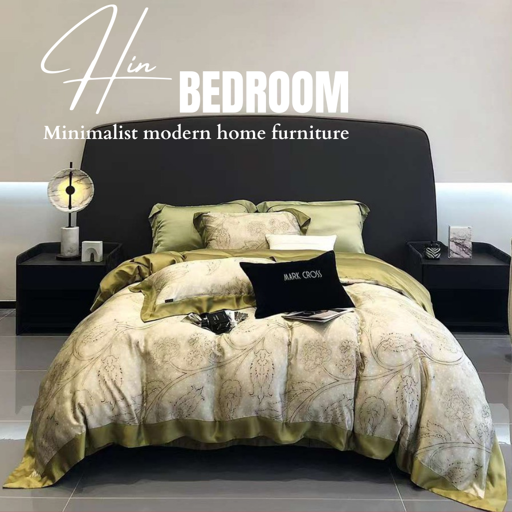 Drap Giường Tencel 100s Bộ Chăn Ga Gối Đệm 5 Món Chăn Chần Bông Lụa Nhà Hin Home Bedding