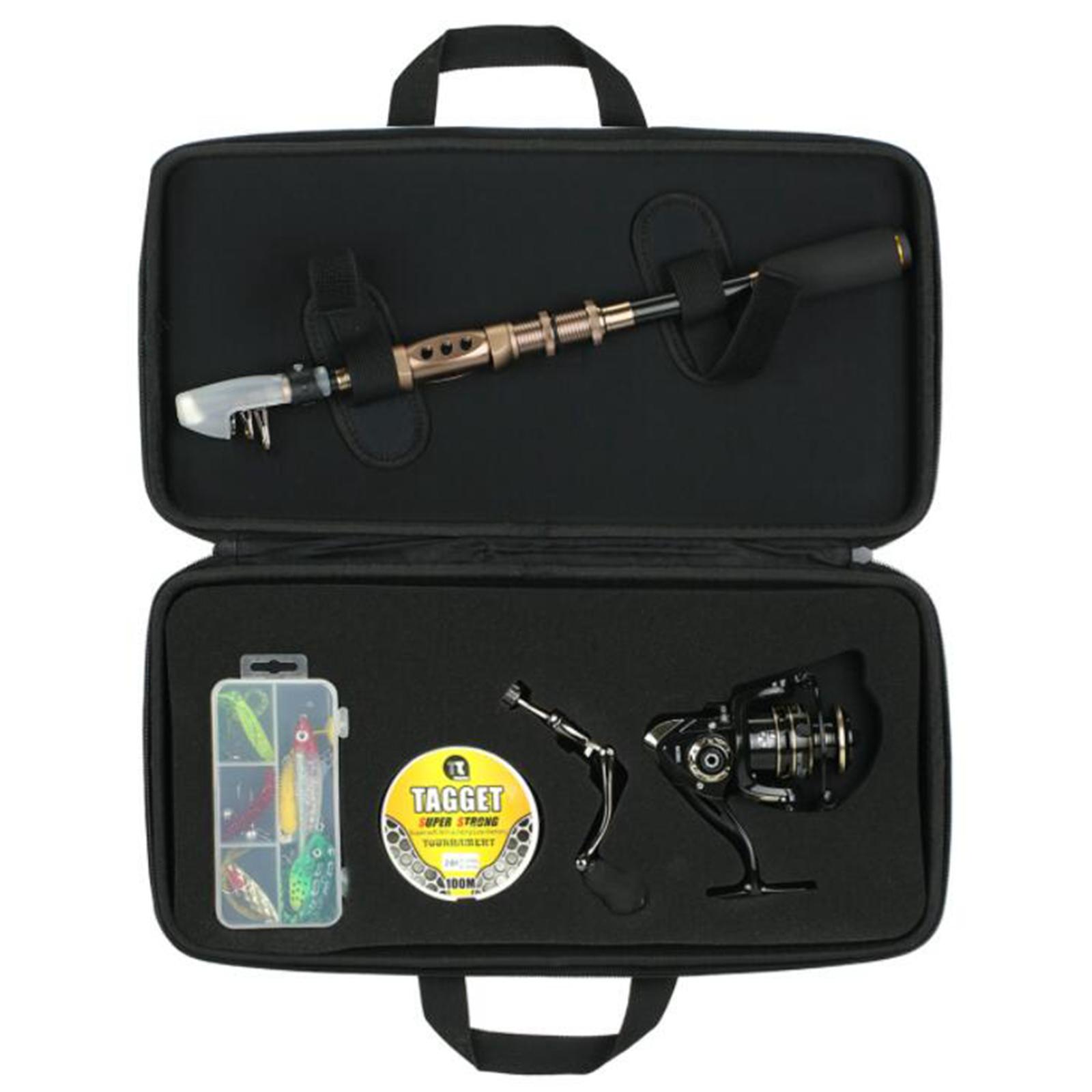 Fishing Rod Reel Combo Travel Kit Telescopic Pole Line Lure Hook