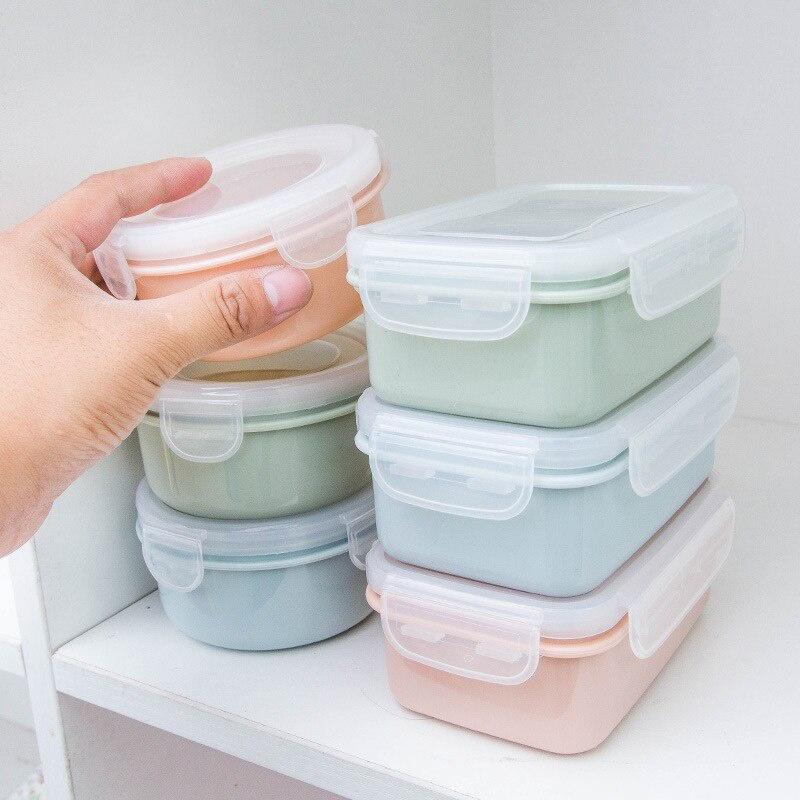 250/400/ml Plastic Bento Box Outdoor Picnic Snack Meal Storage Container Food Prep Lunch Box for Kids School Dinnerware Se