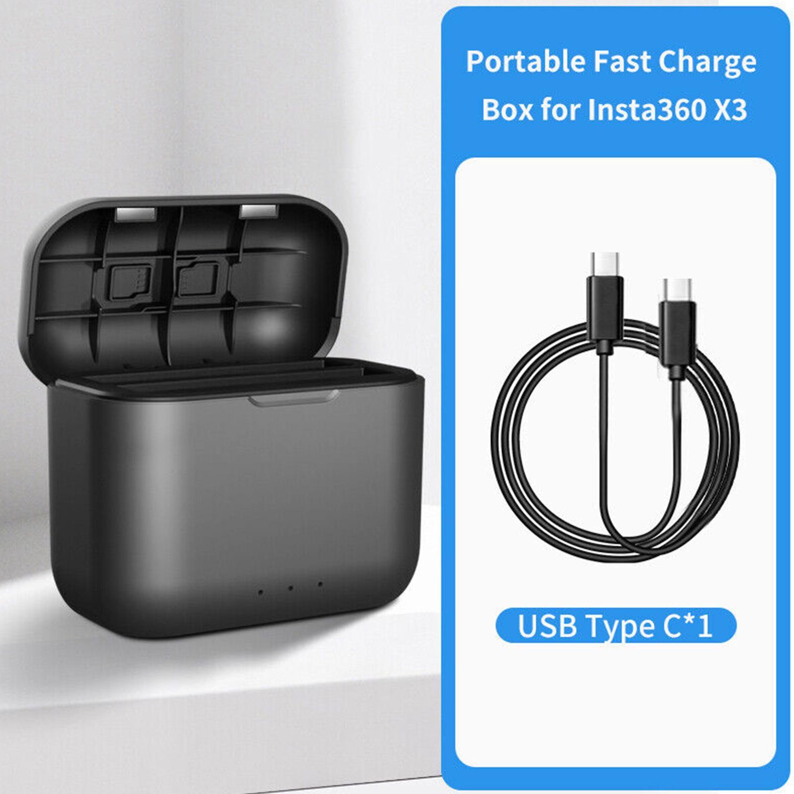 Cho Insta360 Một X3 USB Type-C Hộp Sạc Nhanh Cho Insta 360 X3 Pin Cho Insta 360 X3 Sạc Di Động Phụ Kiện
