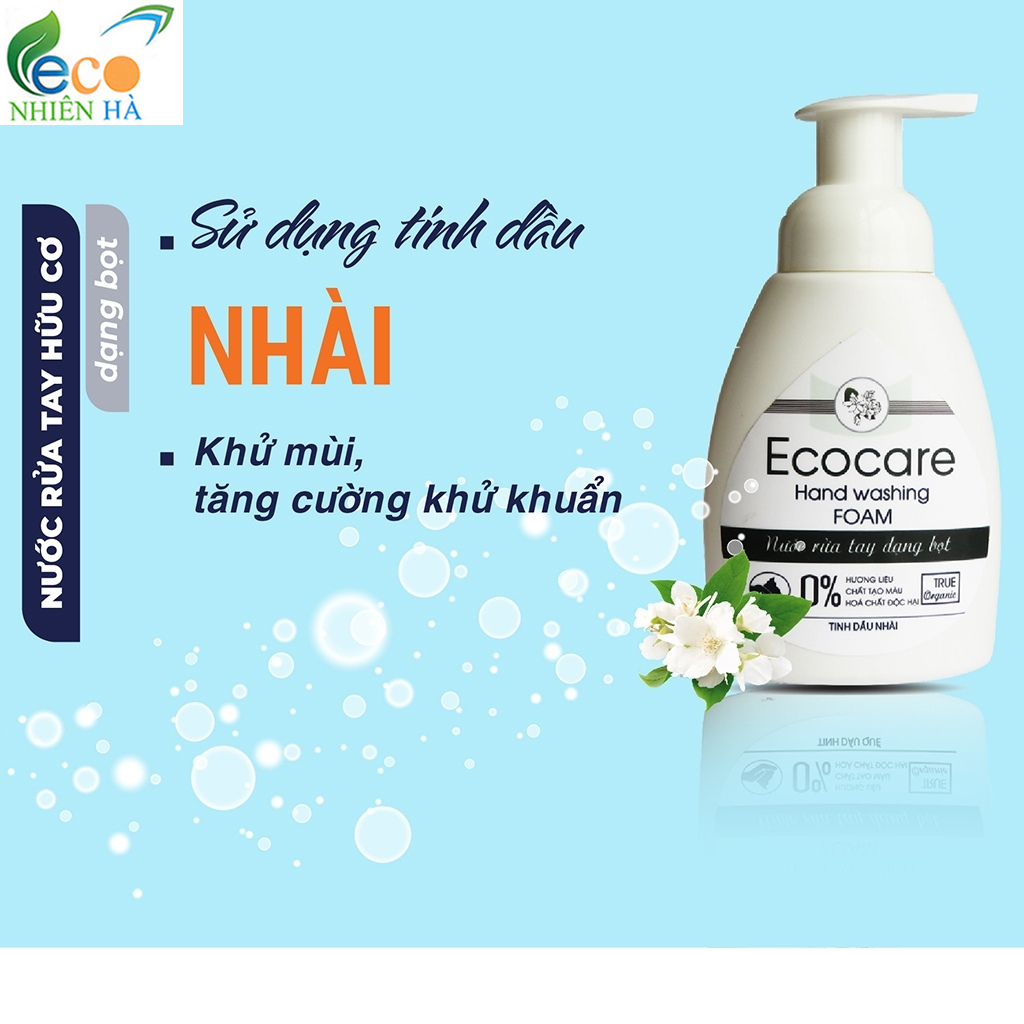 Nước rửa tay ECOCARE 250ml tinh dầu thiên nhiên, nước rửa tay tạo bọt, không khô da tay