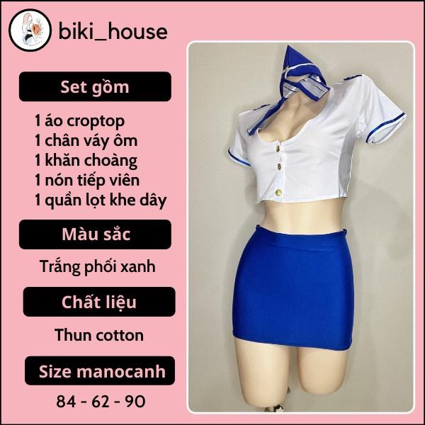 Cosplay thủy thủ ôm body sexy gợi cảm áo croptop váy ngủ ôm cosplay tiếp viên hàng không quyến rũ BIKI HOUSE N721 - HCM