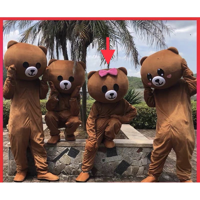 Bộ đồ gấu lầy brown - Mascot bộ đồ bán kẹo size khủng đầu to chất đẹp - Bộ đồ hóa trang gấu nâu hoạt hình dễ thương cho các sự kiện