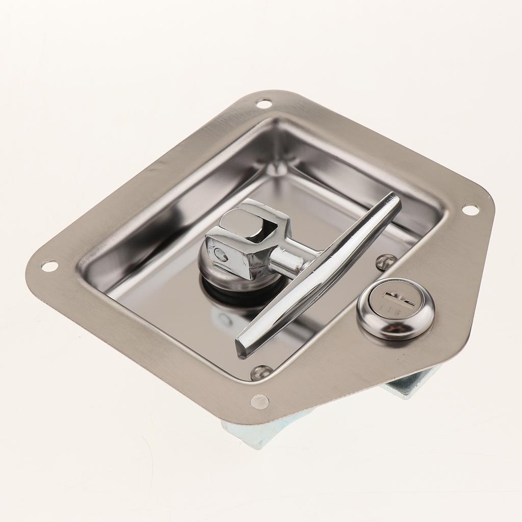 Stainless Steel Truck Toolbox Lock Latch Paddle Handle Trailer Tool w 2 Key