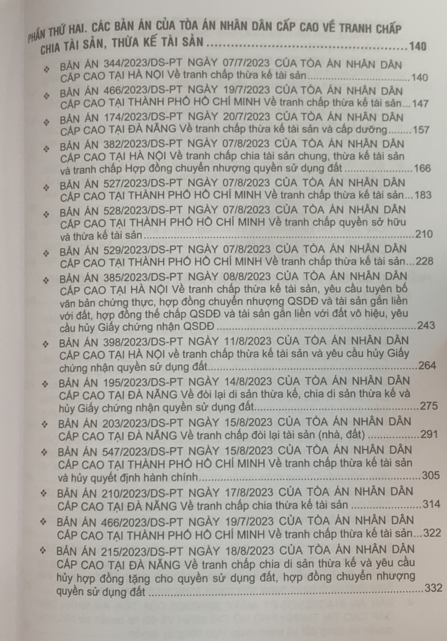 Combo 4 cuốn Tuyển tập các bản án của Tòa án nhân dân cấp cao