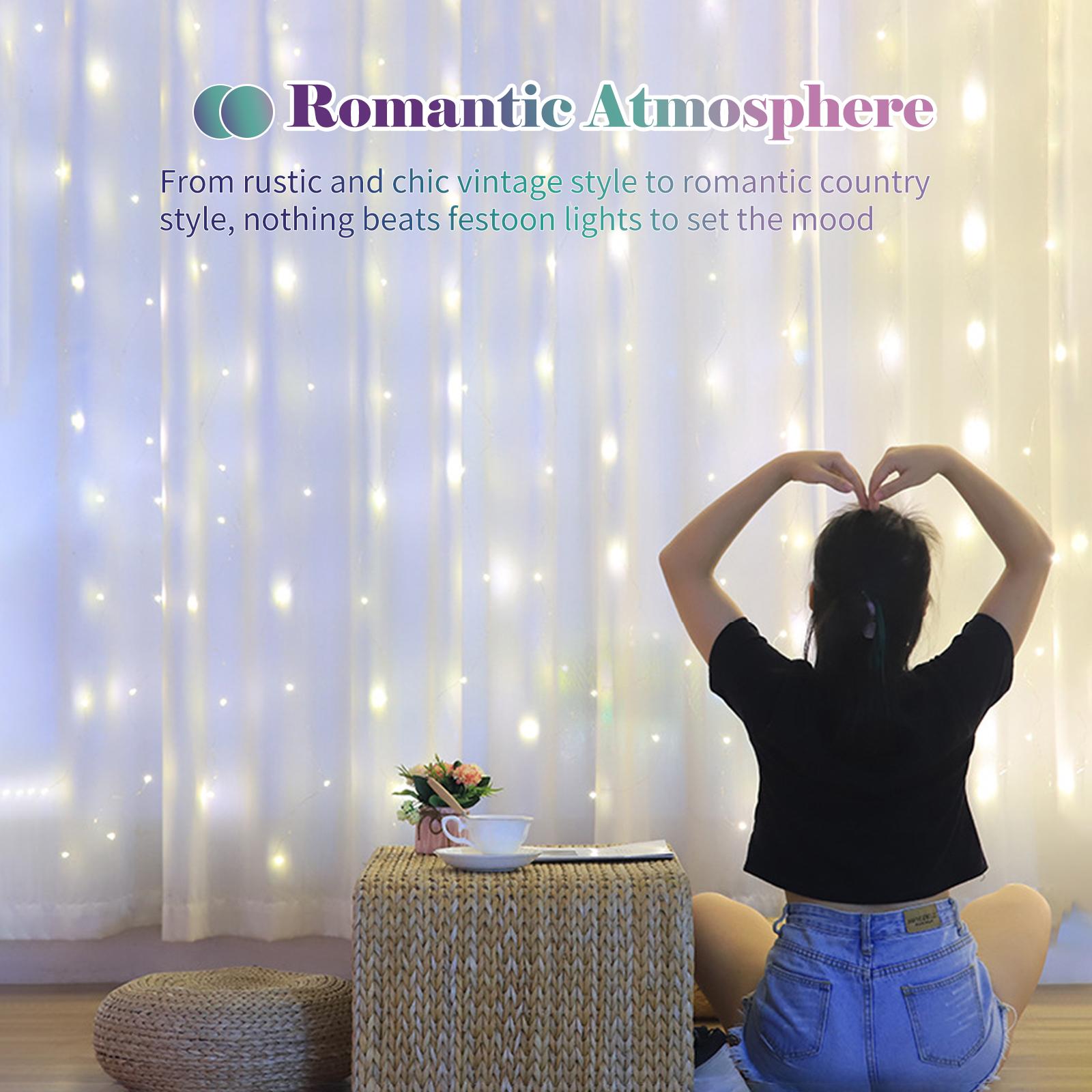 Dây Đèn Rèm Đèn Led Cổ Tích Lấp Lánh 200 Leds