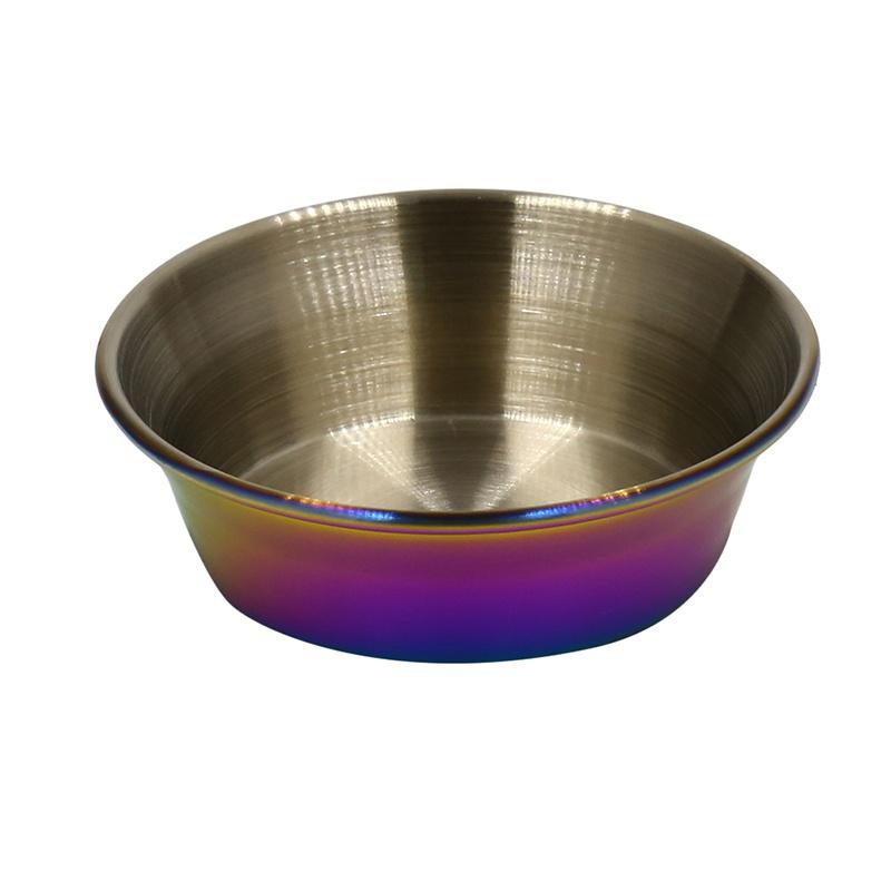 Round Stainless Steel Seasoning Dish Plate Ketchup Sauce Rice Container Kitchen Picnic Supplies