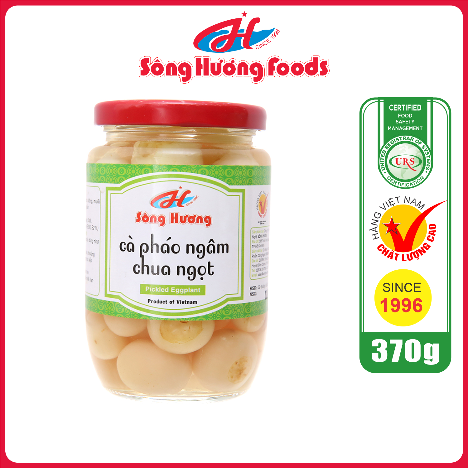 Cà Pháo Muối Ngâm Chua Ngọt Sông Hương Foods Hũ 370g