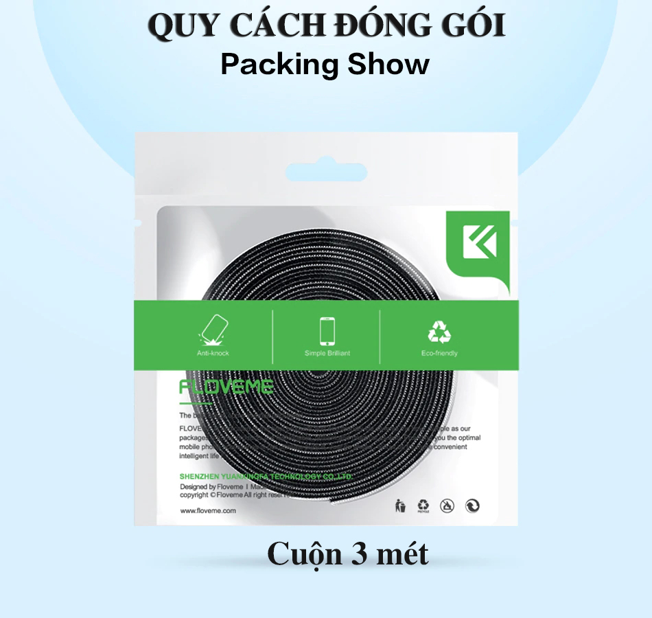 Combo 5 Cuộn Băng Gai Dính 3 Mét Băng Dán Thu Gọn Dây Điện, Cáp sạc điện thoại, dây LAN, máy tính