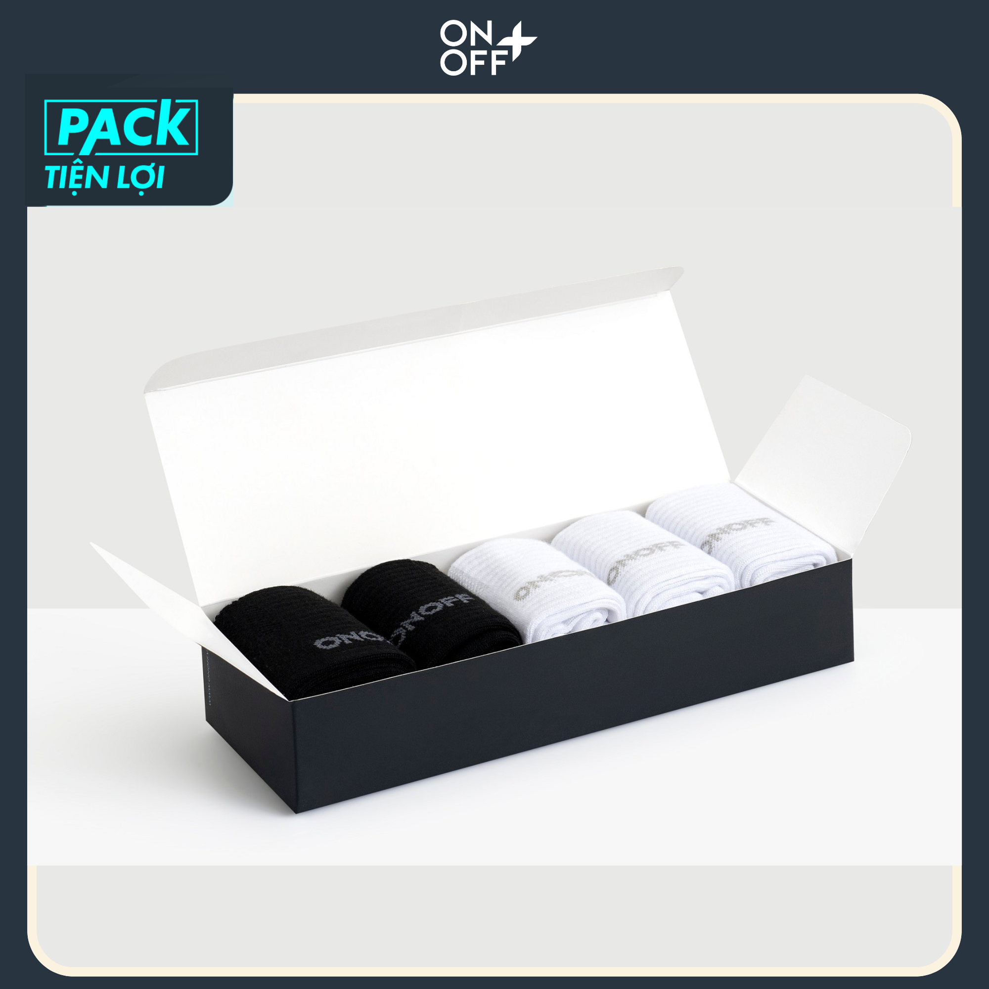 [COMBO10] Hộp tất vớ nữ cotton cổ trung công nghệ ultra fresh kháng khuẩn khử mùi ONOFF - 16AQ24A215-16AQ24A219