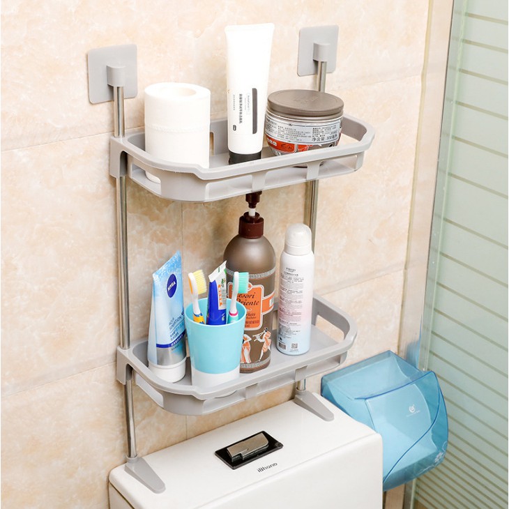 Kệ nhà tắm 2 tầng, 3 tầng đa năng, kệ để đồ phòng tắm , nhà vệ sinh toilet dán tường, kệ để bồn cầu