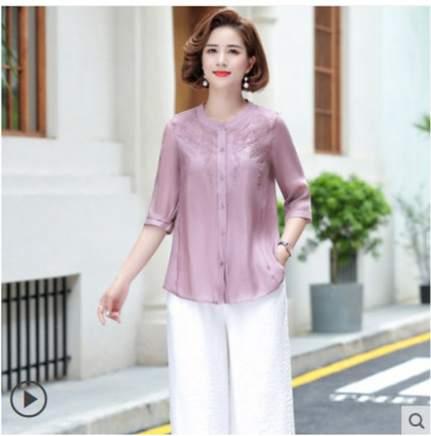 (HÀNG SẴN) Áo Sơ Mi Mùa Hè Mềm Mát Lịch Sự Cho Mẹ SM84 - Hàng Quảng Châu Cao Cấp