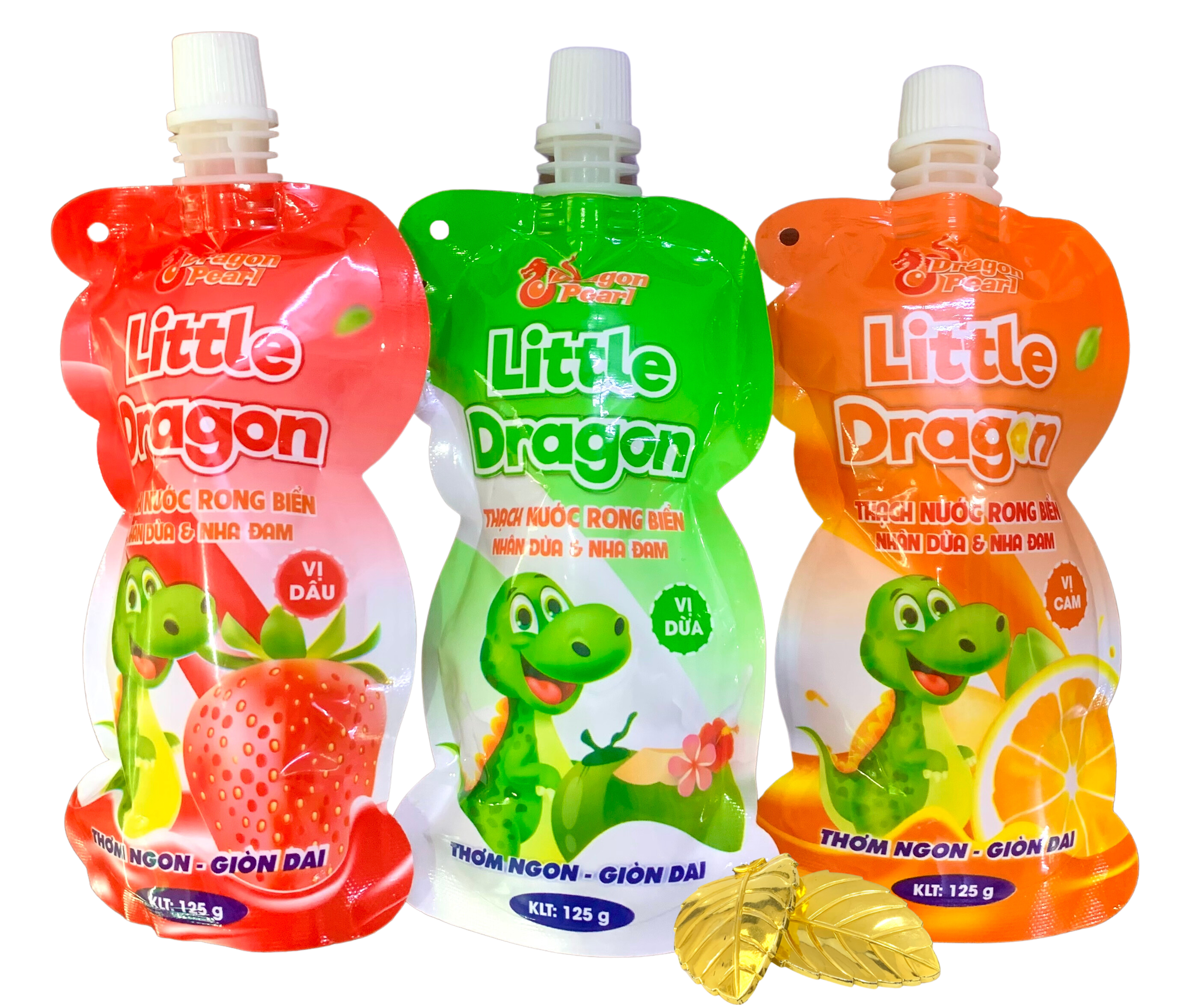 ( Combo 10 túi * 125gam) Thạch Canxi Little Dragon Kingphar, thơm ngon giòn dai, bổ sung viatmin và khoáng chất cho trẻ