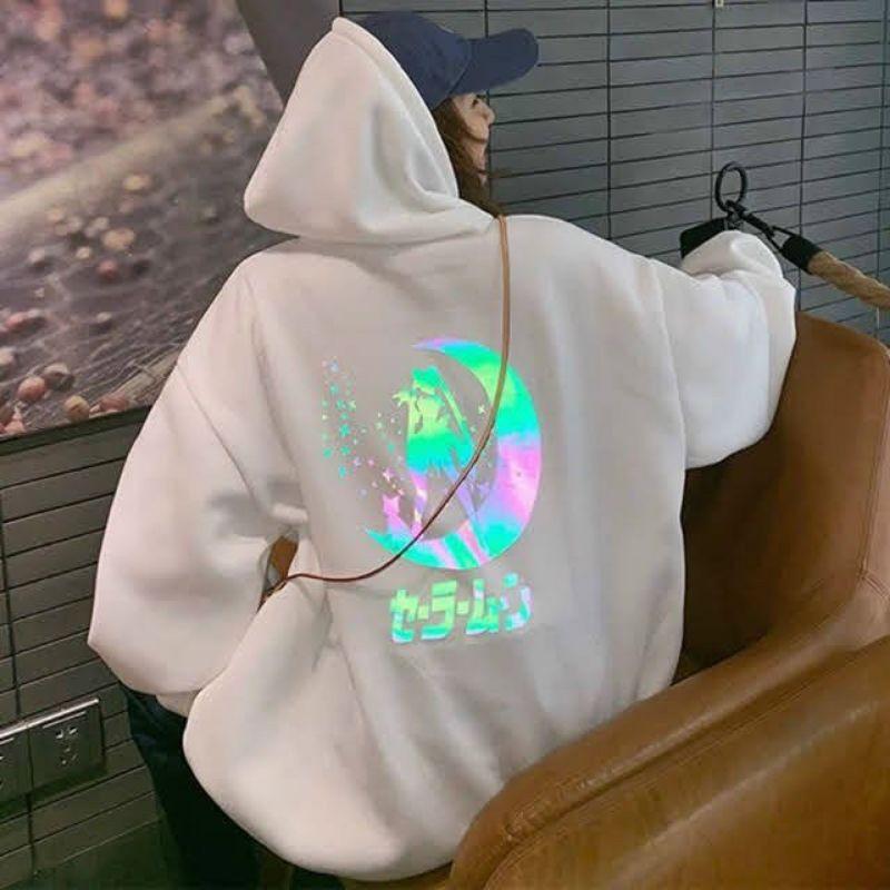 Áo hoodie thủy thủ mặt trăng phát sáng nam nữ mặc , áo khoác hoodieform rộng vải pe chống nắng chống lạnh tốt