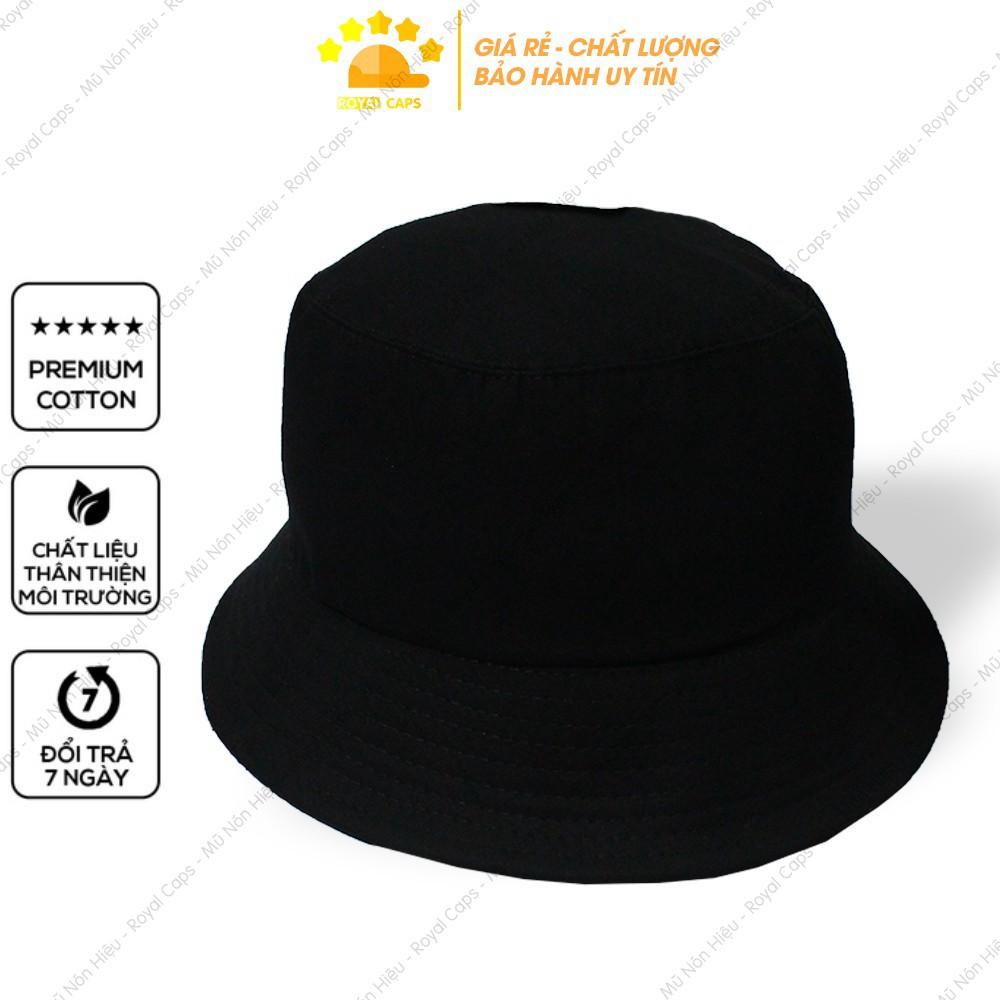 Mũ Nón Bucket Tai Bèo Nam Nữ Đen Trơn Vải Kaki Unisex