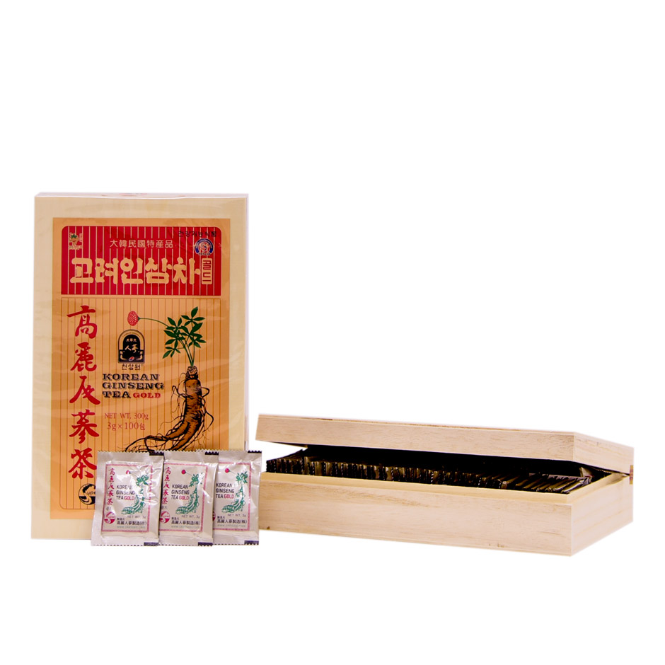 1 hộp 100 gói Trà hồng sâm Okinsam + 1 hộp 100 gói Trà hồng sâm Daedong