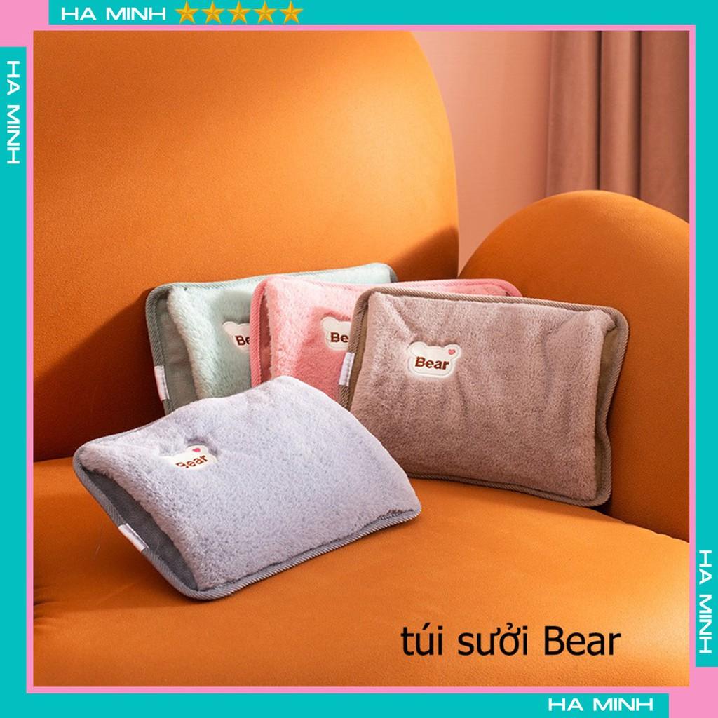 Túi sưởi, chườm nóng bụng,giảm đau bụng kinh, giữ ấm hạ sốt gấu Bear cắm điện