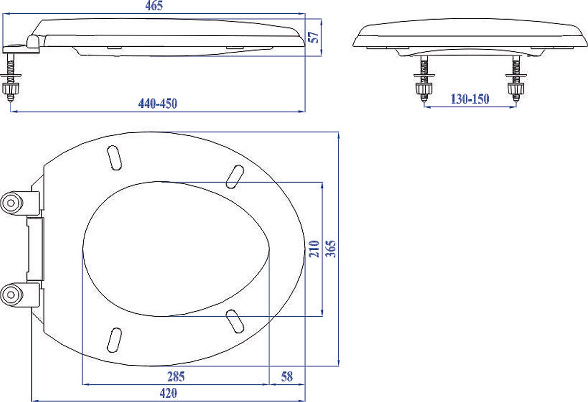 Nắp bồn cầu nhựa HA02 rơi tự do cao cấp - HÀNG CHÍNH HÃNG