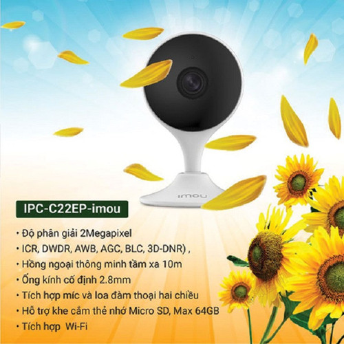 Combo Camera IP Wifi Imou ipc-C22EP-imou 2.0mpx Full HD 1080p và Thẻ Nhớ Kingston 16Gb/32Gb/64Gb - Hàng Chính Hãng