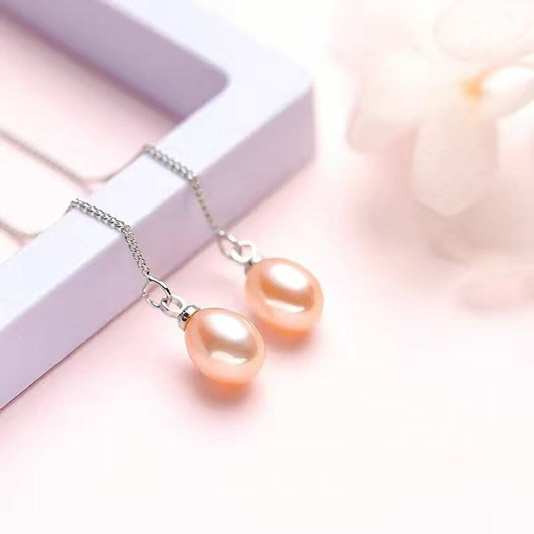 Bông Tai Ngọc Trai Nước Ngọt Thiên Nhiên Cao Cấp - Dáng Dài Quyến Rũ - Trang Sức Cô Tấm - ELLIS PEARL - CTJ3809