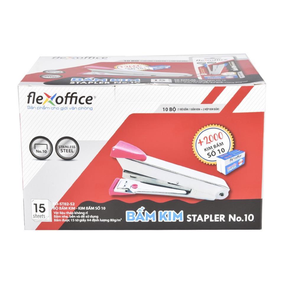 Bộ bấm kim số 10 và kim bấm Flexoffice FO-ST02-S2